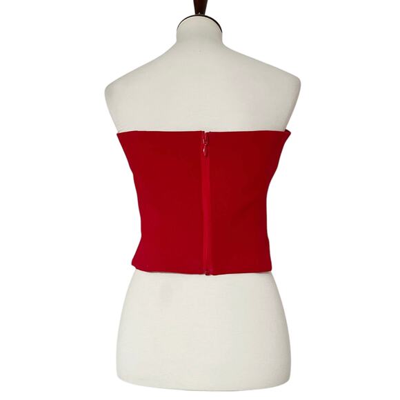 House of CB Women’s Red Strapless Plunge Corset Top Size‎ Large - Picture 5 of 12